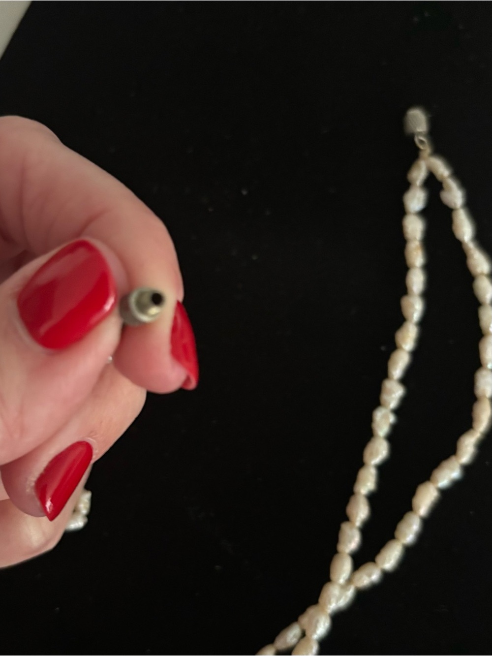 Vintage Double-strand Freshwater Rice Pearl Necklace - Picture 6 of 8